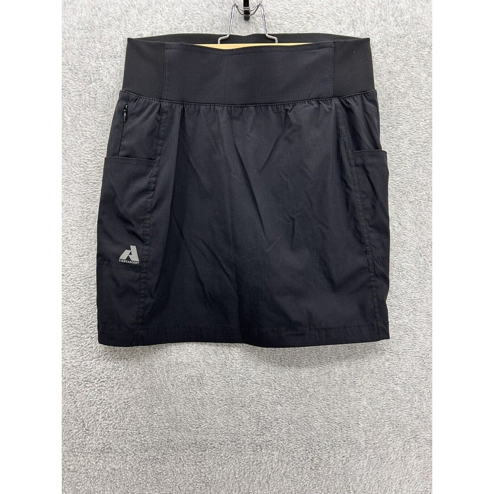 Eddie Bauer Women's Skirt A Line Outdoor Pull On Size 4 Nylon Solid Black Pocket